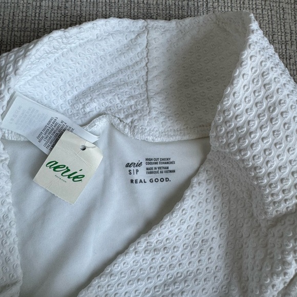 Aerie White Textured Bikini Bottom - Picture 2 of 4